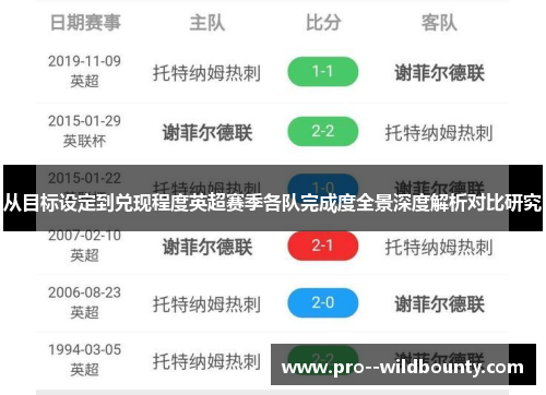从目标设定到兑现程度英超赛季各队完成度全景深度解析对比研究